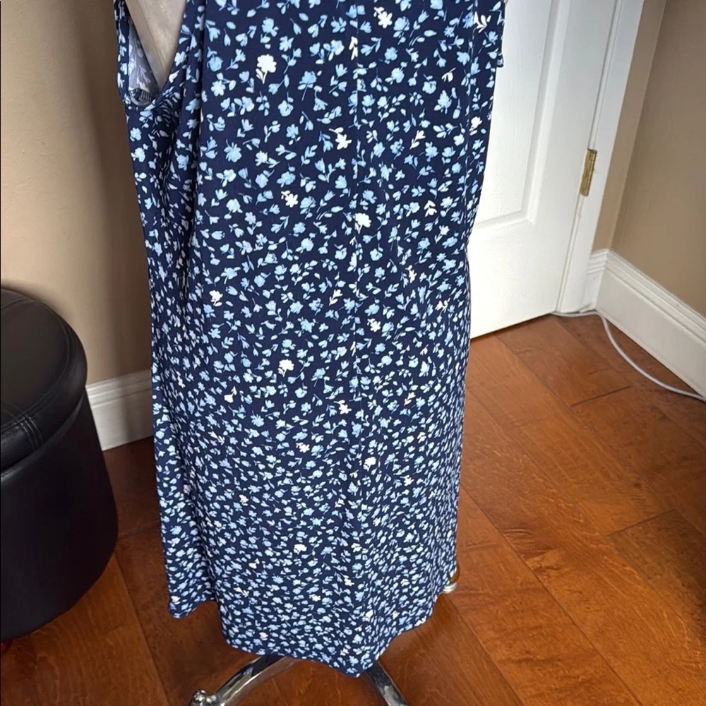 Michael Kors Women’s Blue Floral Lightweight Knit Sleeveless Dress size Large